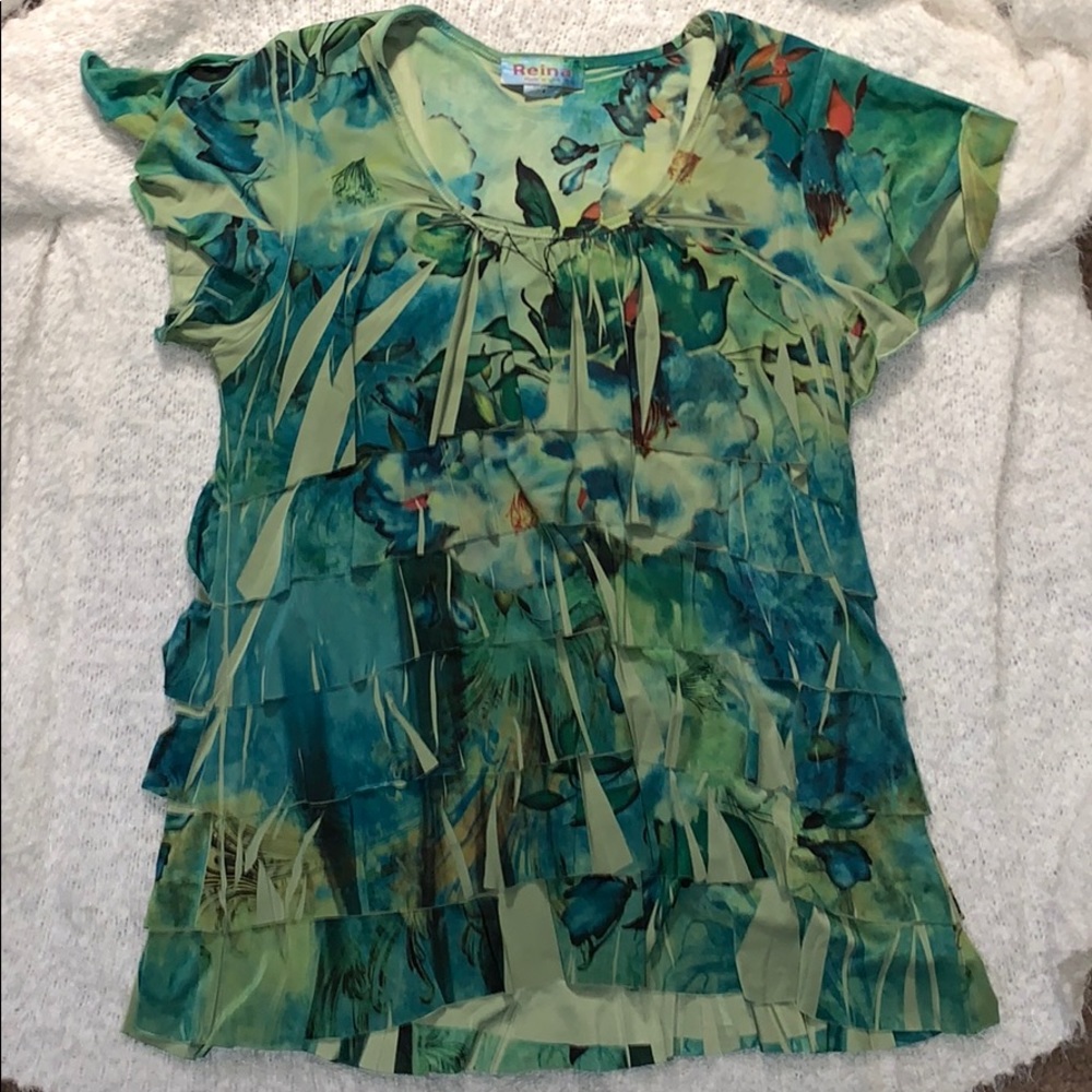 Reina Women’s Green Floral Blouse